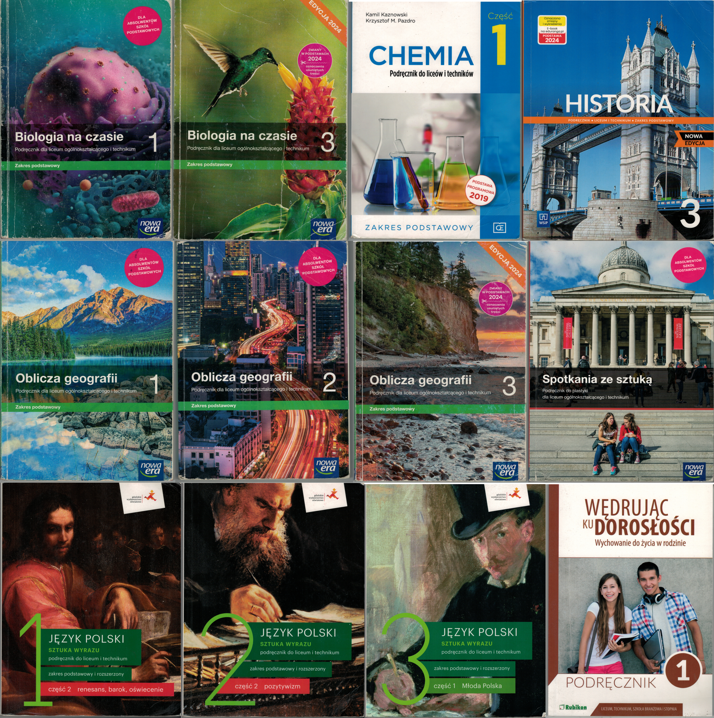 Podręczniki do Liceum i Technikum [historia chemia geografia biologia angielski niemiecki i inne] - CENA 10 zł (za książkę!)