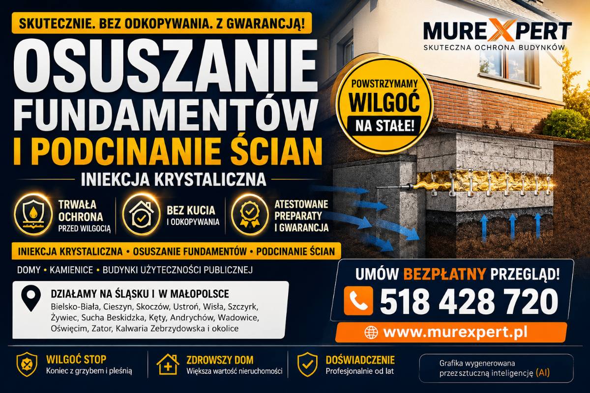 Iniekcja krystaliczna, osuszanie fundamentów i podcinanie ścian - skutecznie �...