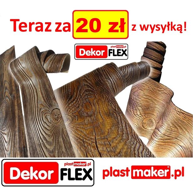 Elastyczna imitacja deski elewacyjnej dekorflex próbki za 20 zł