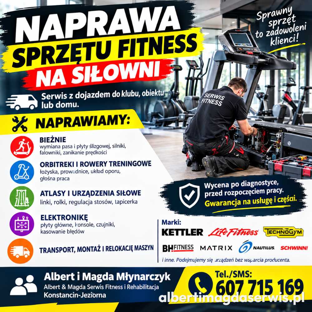Serwis siłowni andrychów sprzętu fitness i rehabilitacyjnego serwis mobilny -...