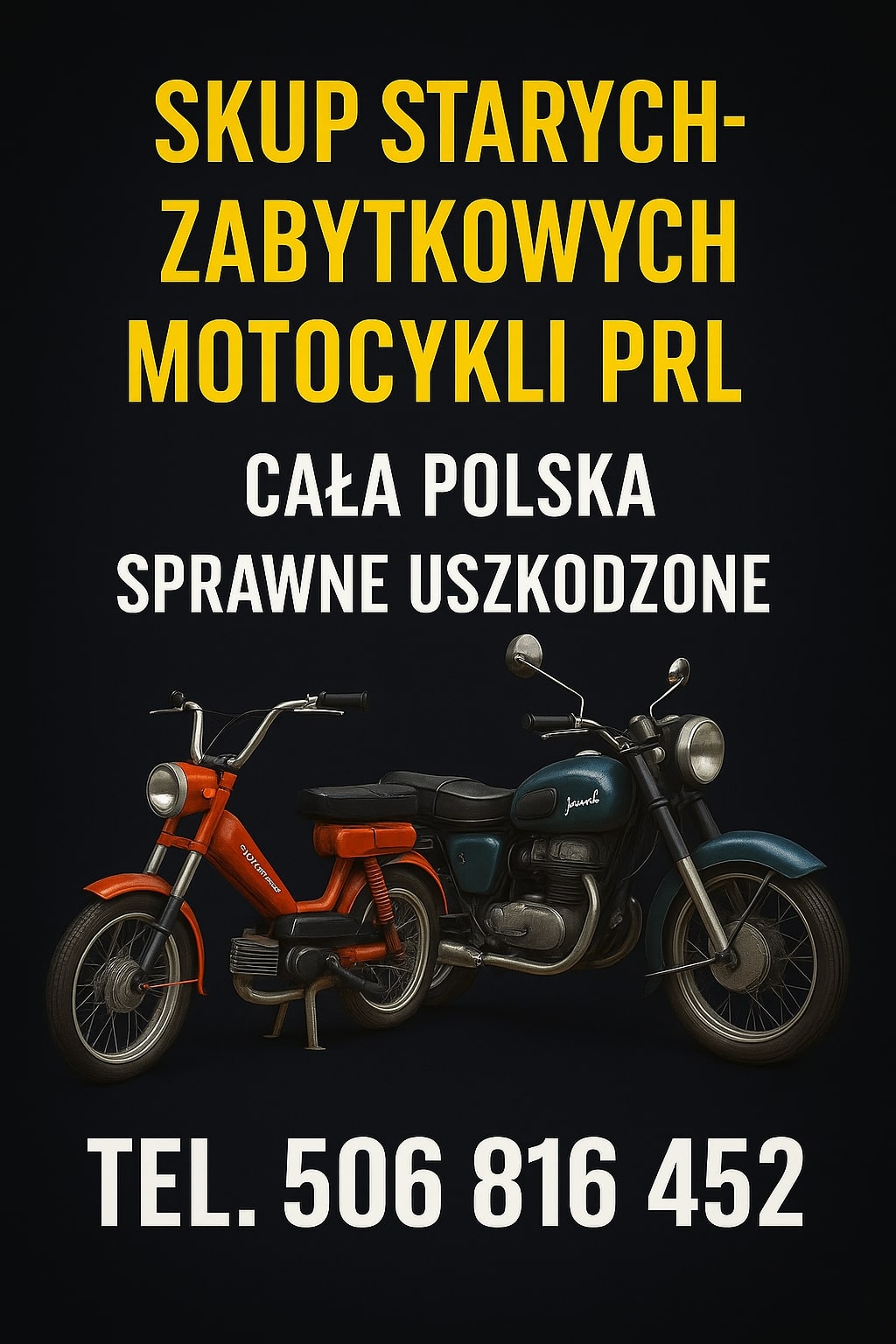 Kupię stare zabytkowe motocykle motory prl motorower