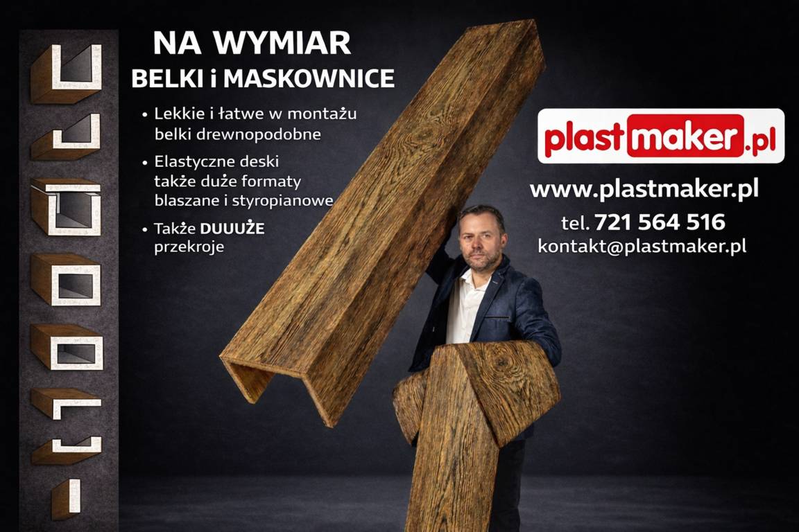 Maskownice na wymiar - belki dekoracyjne drewnopodobne