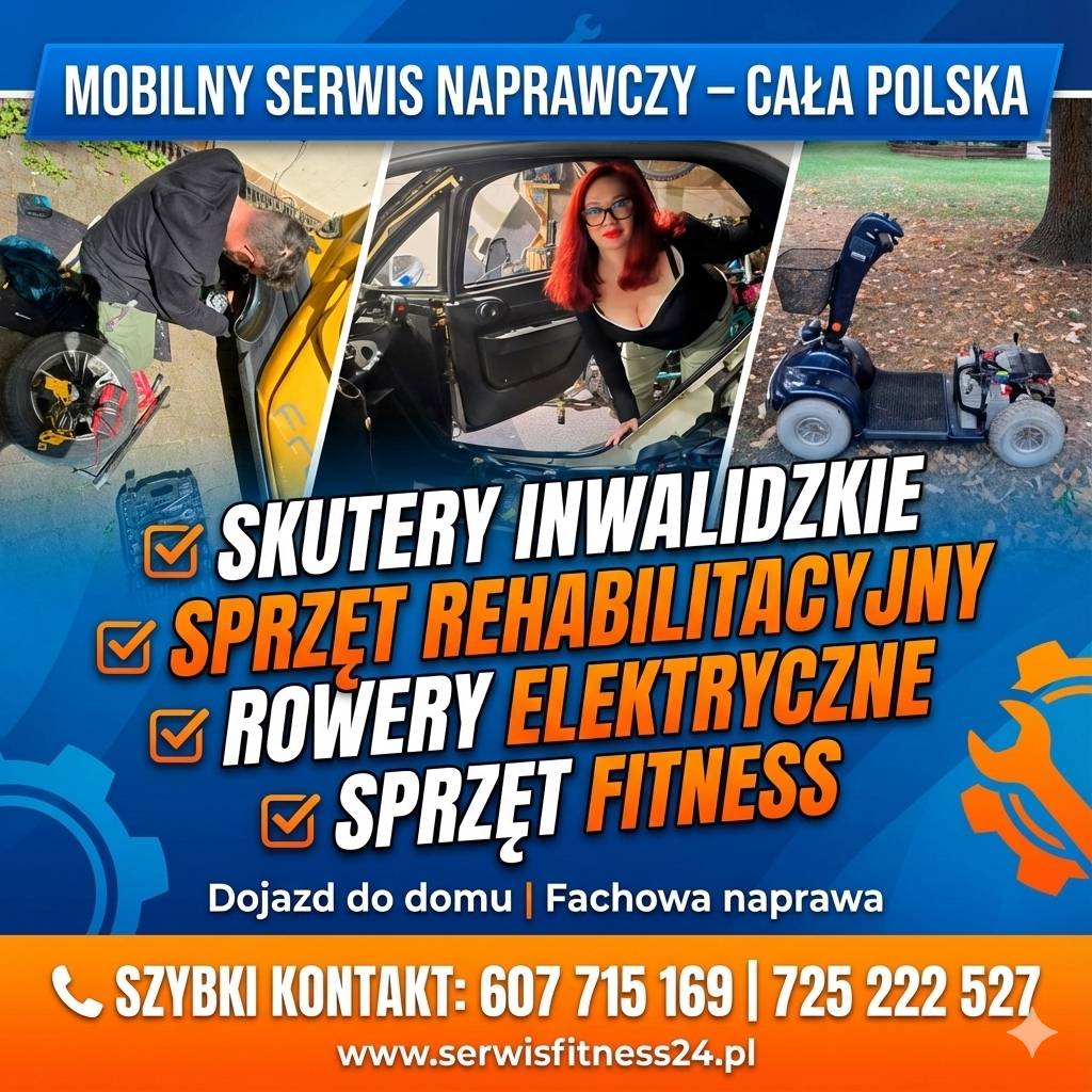 Naprawy skuterów inwalidzkich, rowerów i sprzętu rehabilitacyjnego