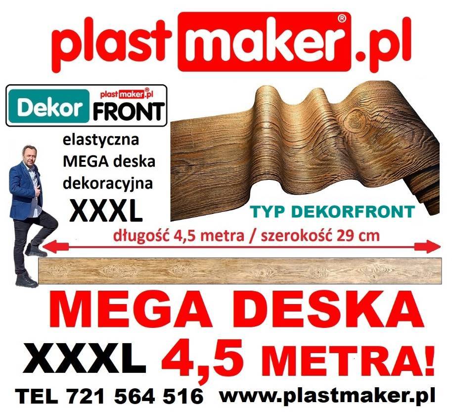 NOWOŚĆ - Elastyczna luksusowa elastyczna deska MEGA FORMAT/  4,5 długości i 29 cm szer. Imitacja drewna