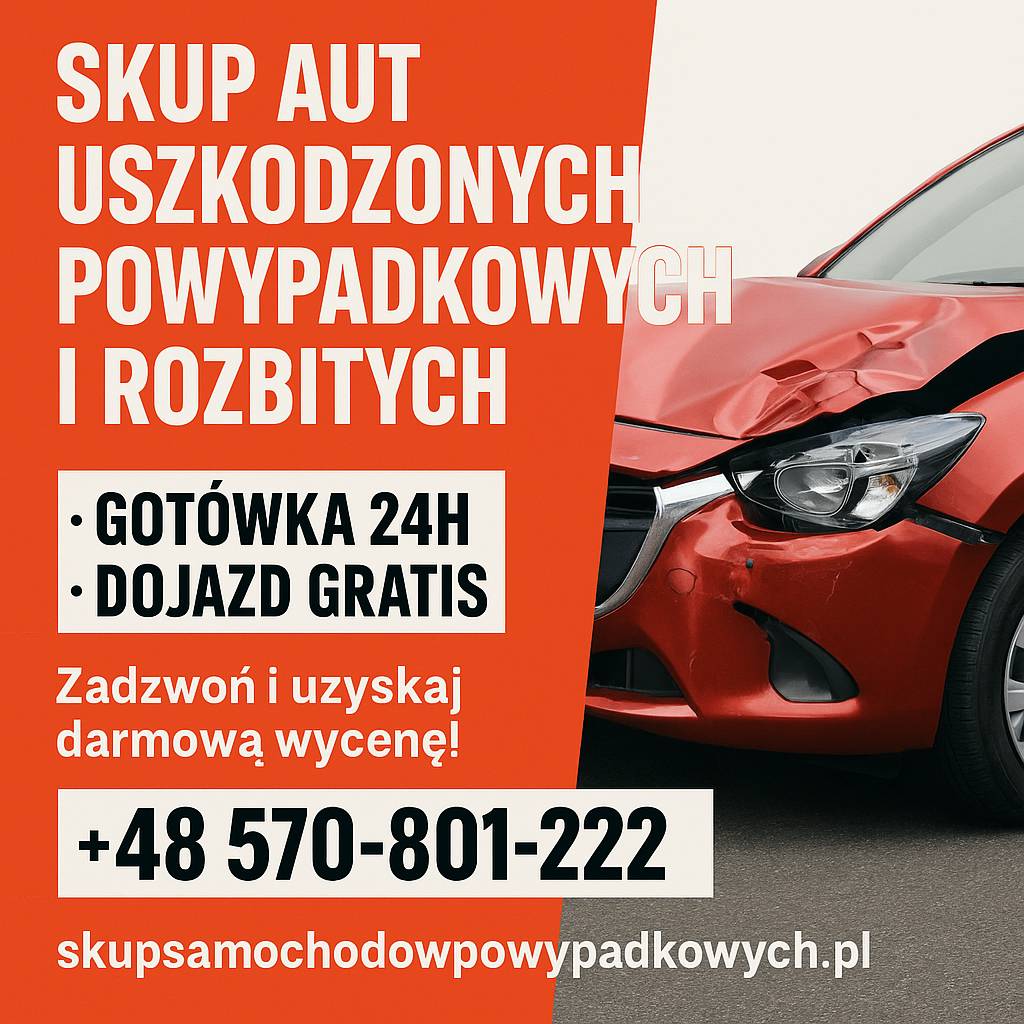 Skup aut powypadkowych Andrychów /Małopolskie, skup aut niesprawnych