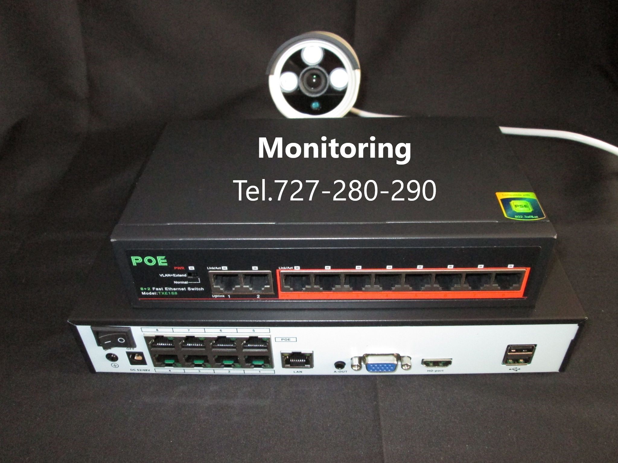 Monitoring, zestaw kamer, zestaw do monitoringu, kamery bezprzewodowe, kamera IP, kamera Poe.