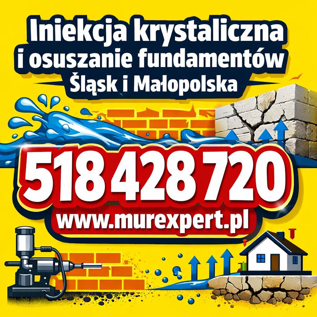 Iniekcja krystaliczna, podcinka ścian - Śląsk, Małopolska | MurExpert