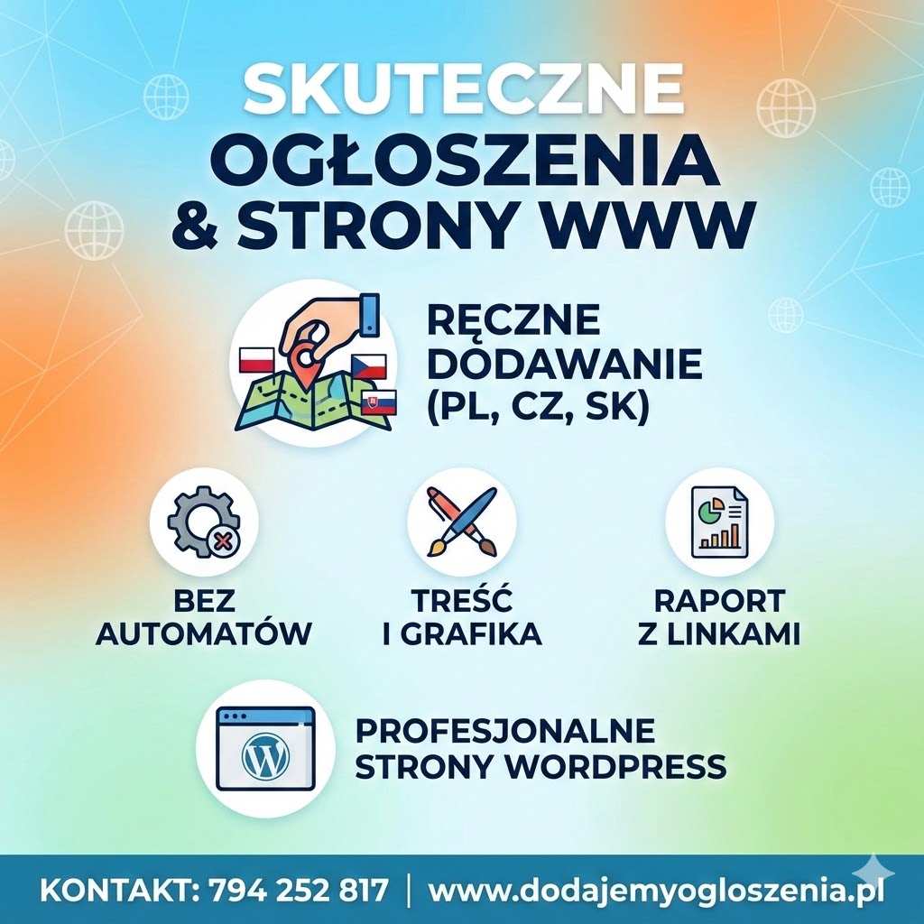Nowoczesne strony WWW + promocja firmy w portalach ogłoszeniowych