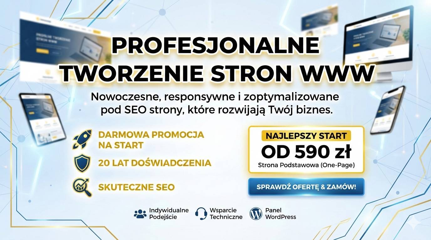 Strona internetowa już od 590 zł - BEZ PRZEPŁACANIA! + DODAWANIE OGŁOSZEŃ