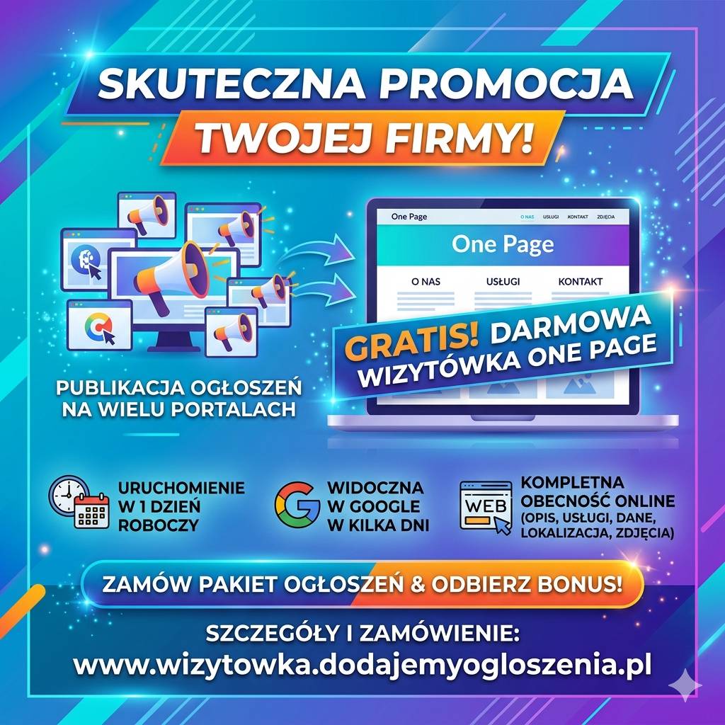 Reklama twojej firmy + darmowa strona internetowa one page