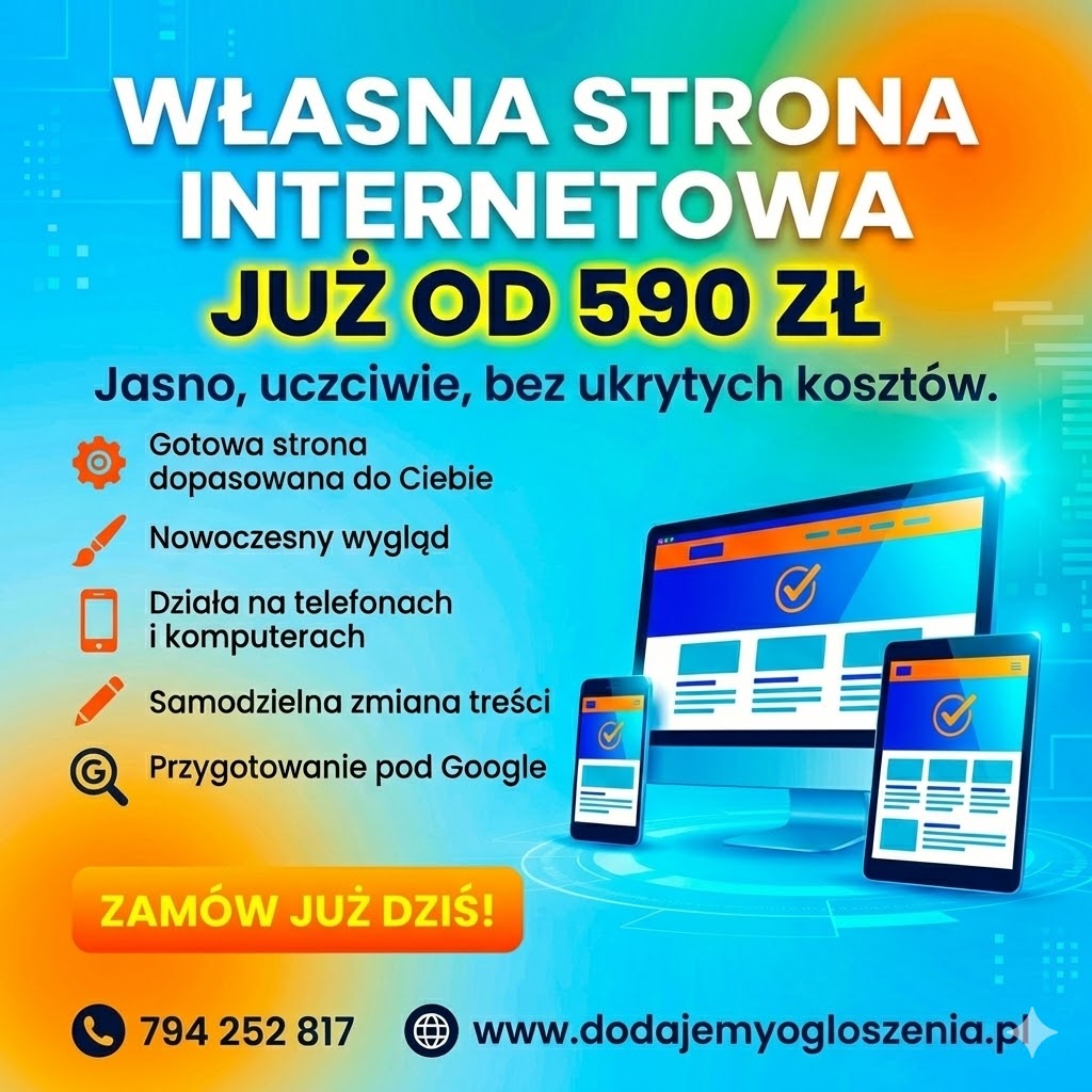 Własna strona WWW od 590 zł - profesjonalnie, bez przepłacania