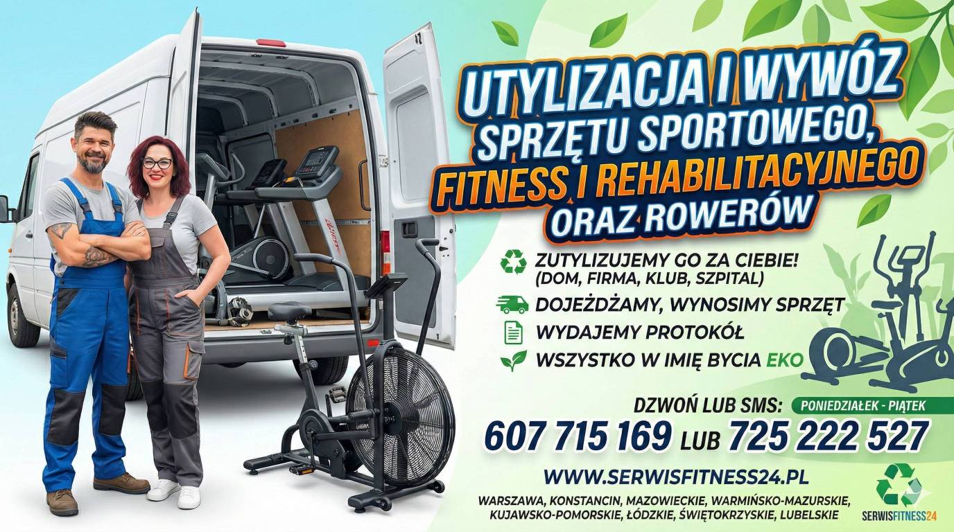 Utylizacja i wywóz sprzętu sportowego, fitness, rehabilitacyjnego oraz roweró...