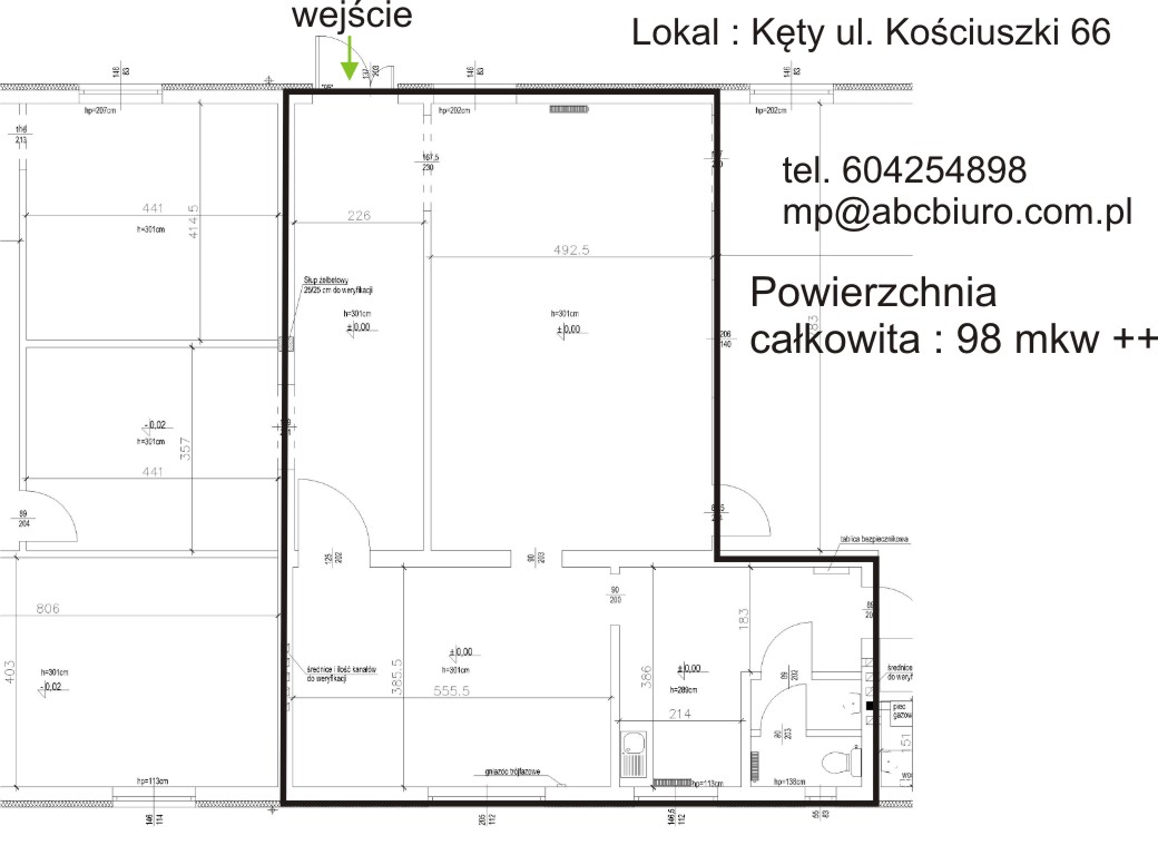 Wynajmę lokal handlowo-usługowy w Kętach.