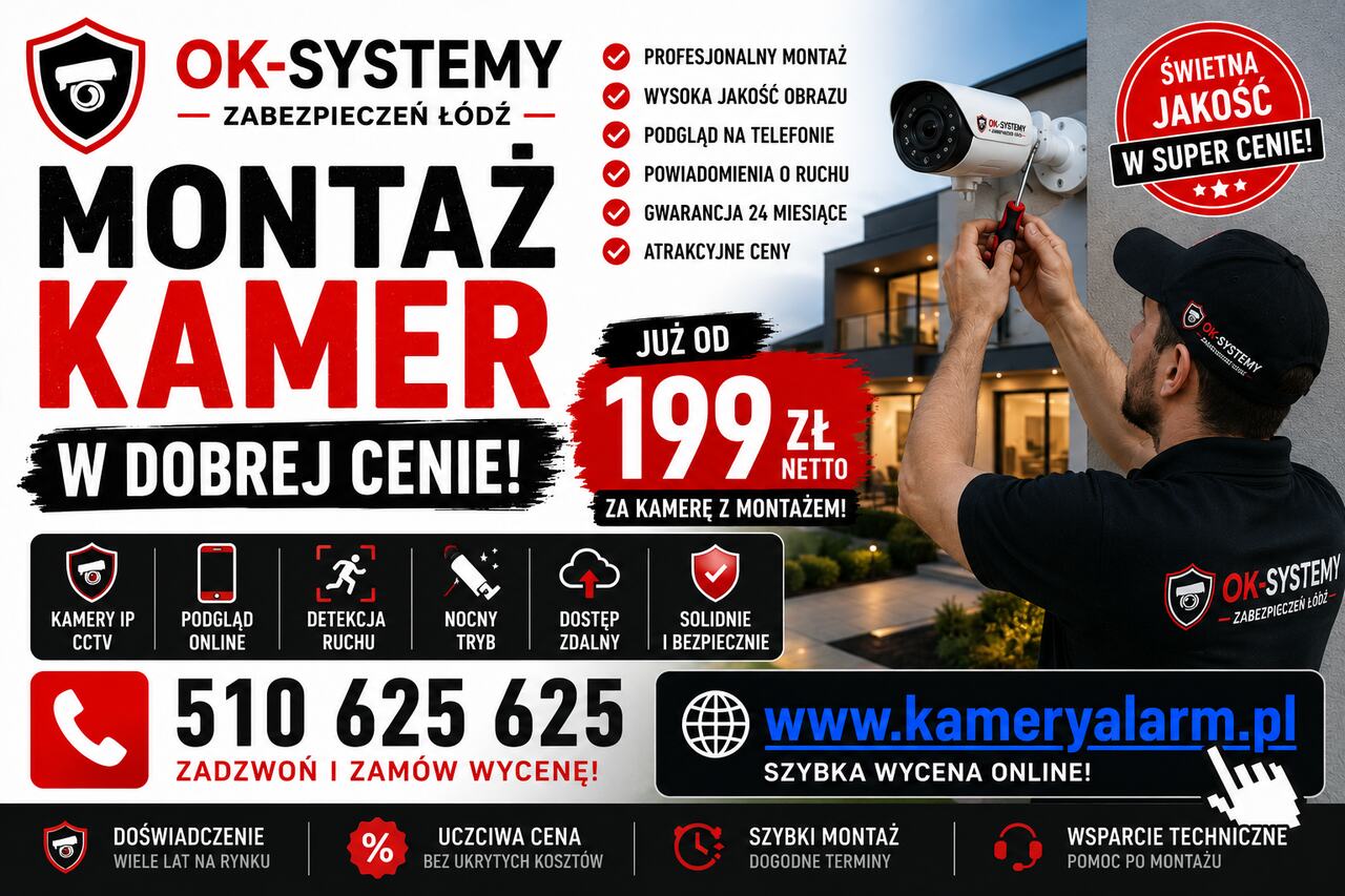 Montaż kamer w dobrej cenie | profesjonalny monitoring od 199 zł netto | ok-sy...