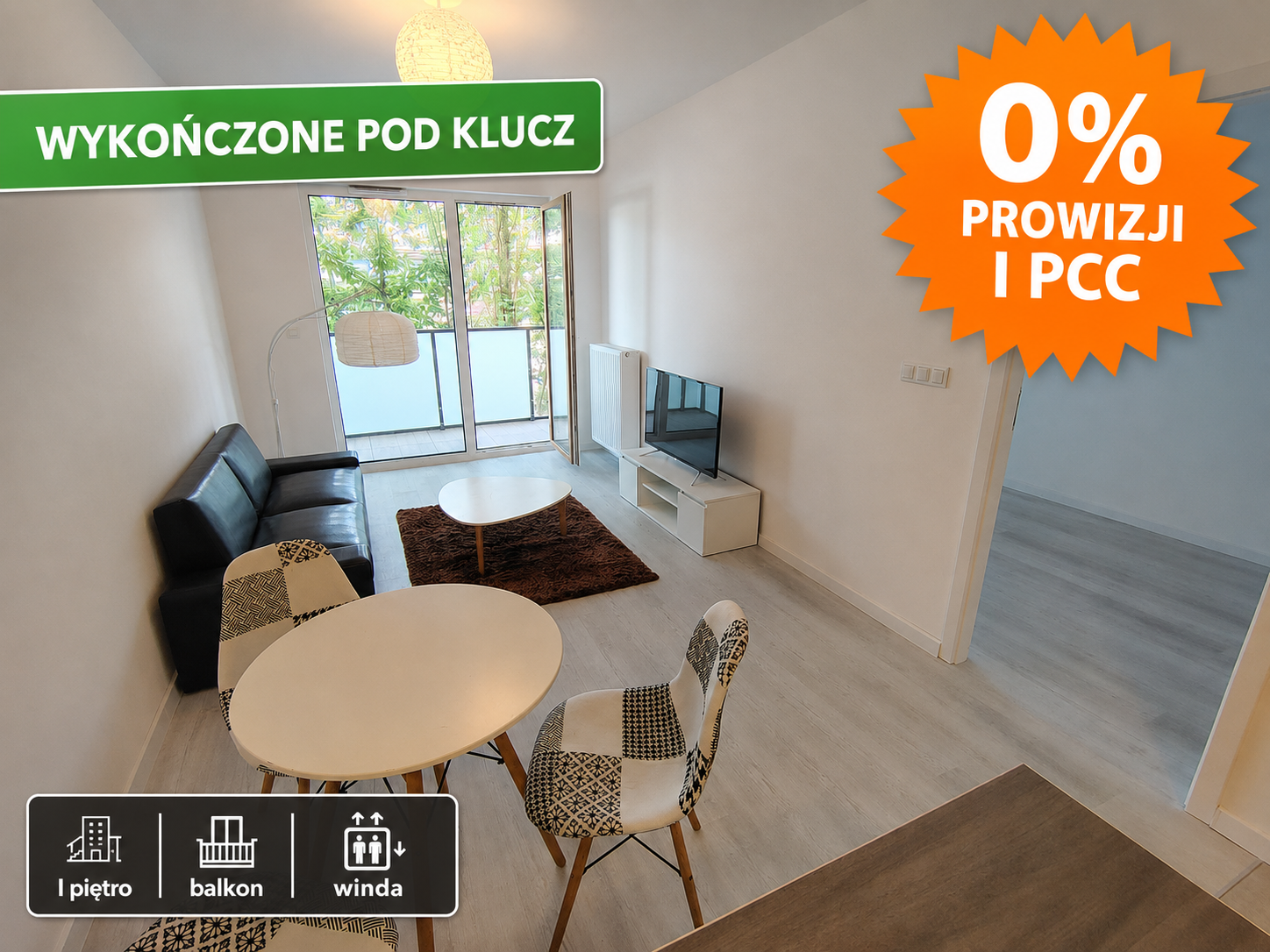 Apartament 40,5 m² do wprowadzenia, i piętro, 2 pokoje z balkonem w budynku z ...