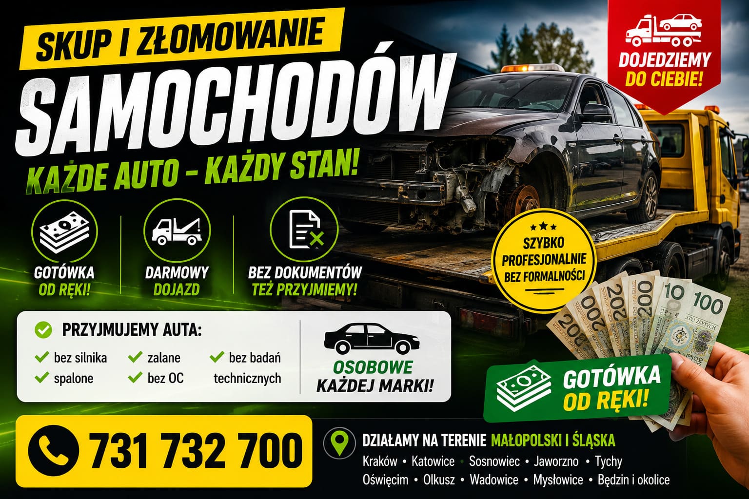 Złomowanie samochodów | kasacja aut | skup aut do złomowania | przyjedziemy l...