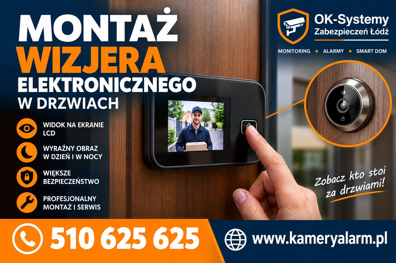 Montaż wizjera w drzwiach, montaż wizjera elektronicznego – ok-systemy zabez...