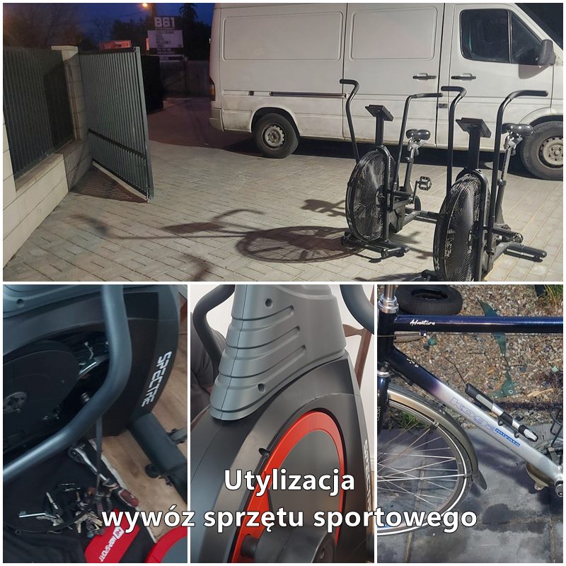 Utylizacja, wywóz sprzętu sportowego fitness i rehabilitacyjnego oraz rowerów...