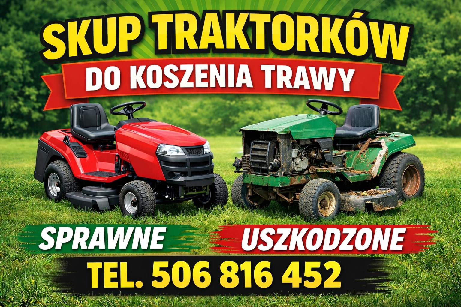 SKUP TRAKTORKÓW DO KOSZENIA TRAWY TRAKTORKI TRAKTOREK KOSIARKA