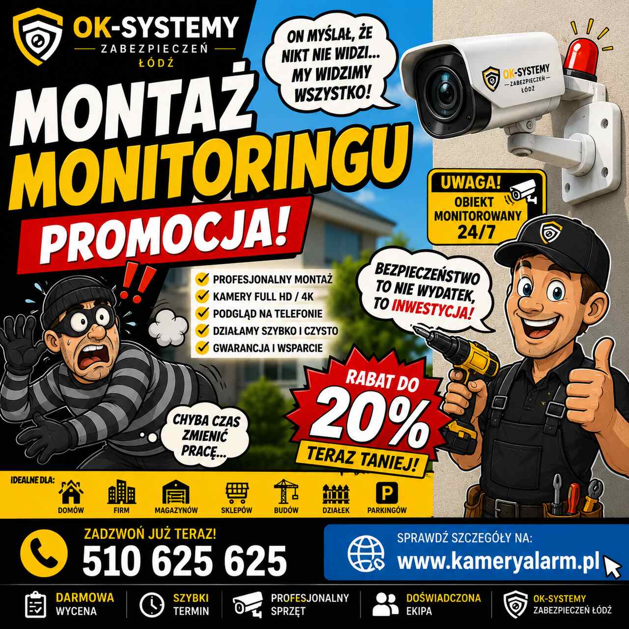 Montaż monitoringu – promocja | ok-systemy zabezpieczeń łódź | tani monit...